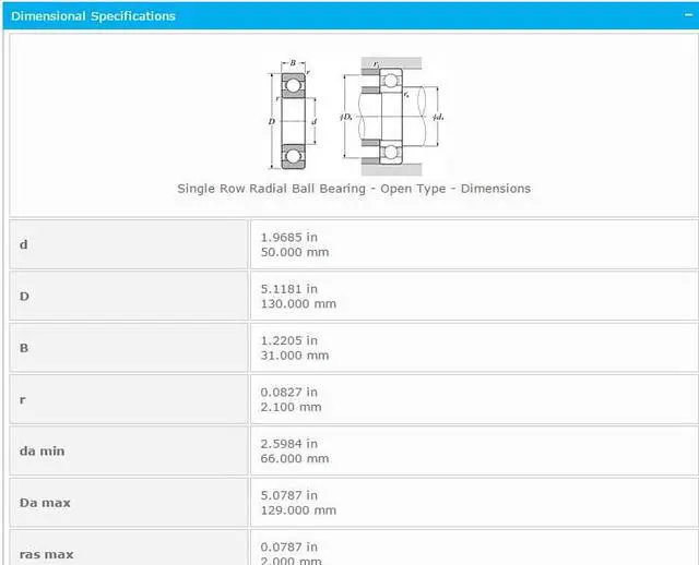 Alt view image 2 of 5 - NTN 6411 Single Row Radial Ball Bearing - Open Type 50x130x31mm