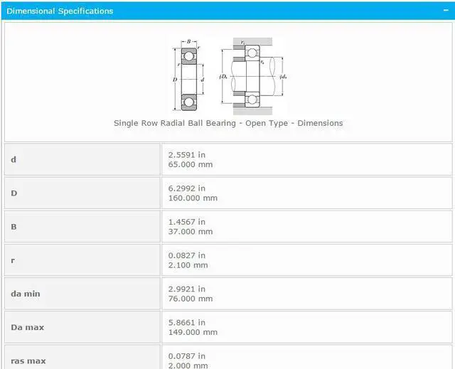 Alt view image 2 of 5 - NTN 6413 Single Row Radial Ball Bearing - Open Type  65x160x37mm