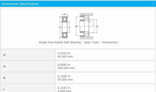 Alt view image 2 of 5 - NTN 6418 Single Row Radial Ball Bearing - Open Type 90x225x54mm