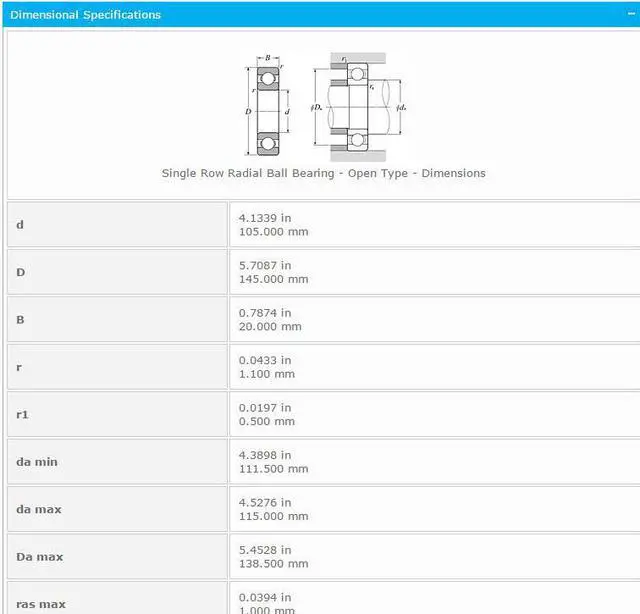 Alt view image 2 of 6 - NTN 6921 Single Row Radial Ball Bearing - Open Type 105x145x20mm