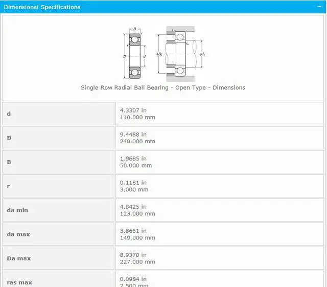 Alt view image 2 of 6 - NTN 6322 Single Row Radial Ball Bearing - Open Type 110x240x50mm
