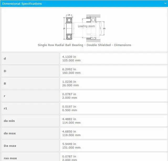 Alt view image 2 of 5 - NTN 6021 ZZ  Single Row Radial Ball Bearing 105x160x26mm
