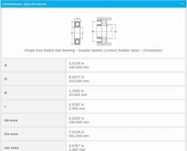Alt view image 2 of 5 - NTN 6028 LLU Single Row Radial Ball Bearing 140x210x33mm
