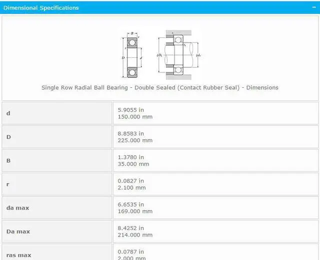Alt view image 2 of 5 - NTN 6030 LLU Single Row Radial Ball Bearing 150x225x35mm