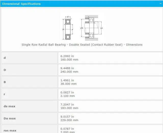 Alt view image 2 of 5 - NTN 6032 LLU Single Row Radial Ball Bearing 160x240x38mm