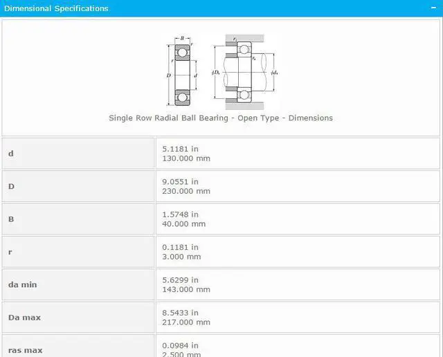 Alt view image 2 of 5 - NTN 6226 Single Row Radial Ball Bearing - Open Type 130x230x40mm
