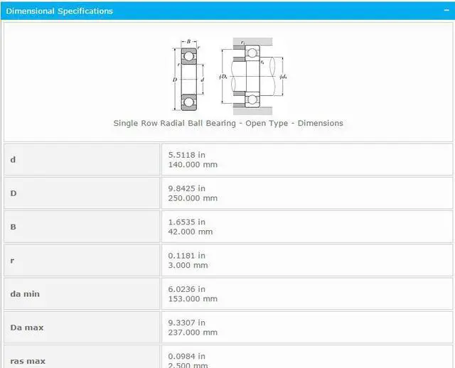 Alt view image 2 of 5 - NTN 6228 Single Row Radial Ball Bearing - Open Type 140x250x42mm