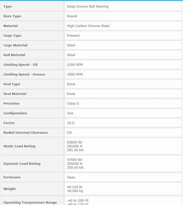 Alt view image 3 of 5 - NTN 6238 Single Row Radial Ball Bearing - Open Type 190x340x55mm