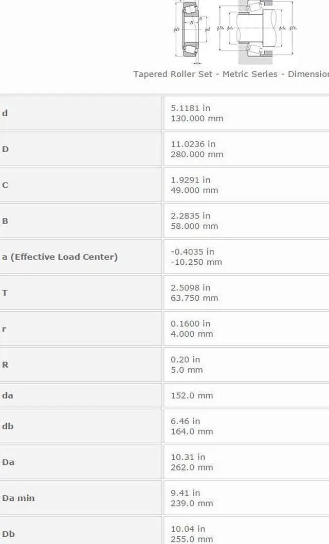 Alt view image 3 of 6 - NTN 30326 Tapered Roller Bearing 130x280x49mm