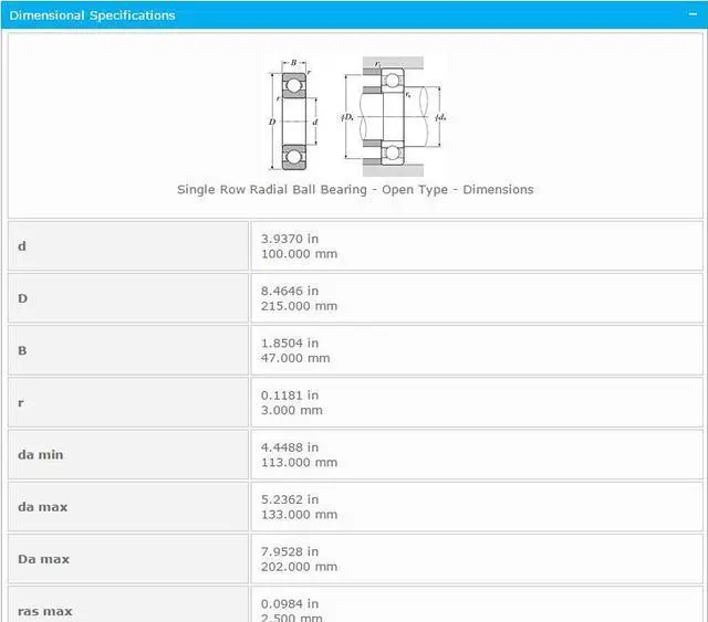 Alt view image 2 of 4 - NTN 6320 Deep Groove Ball Bearing 100x215x47mm
