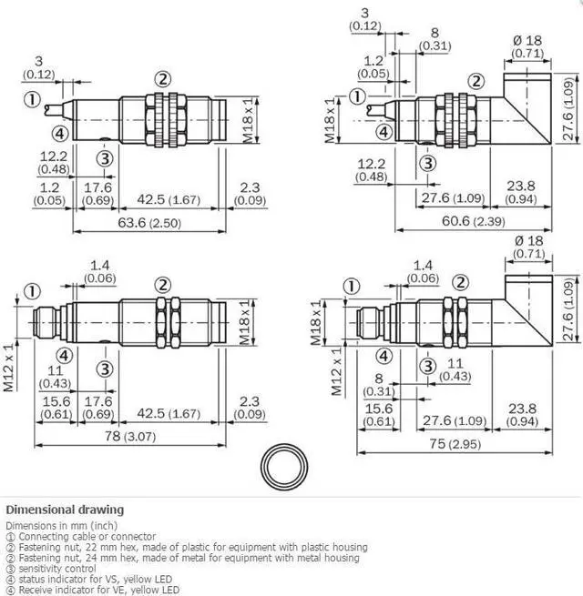 Alt view image 2 of 2 - SICK VS/VE18-3F3240 Through-beam Photoelectric Sensor,PNP,New