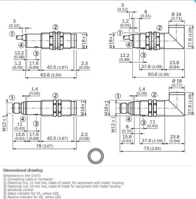 Alt view image 2 of 2 - SICK  VS/VE18-4N3340 Through-beam Photoelectric Sensor ,NPN New