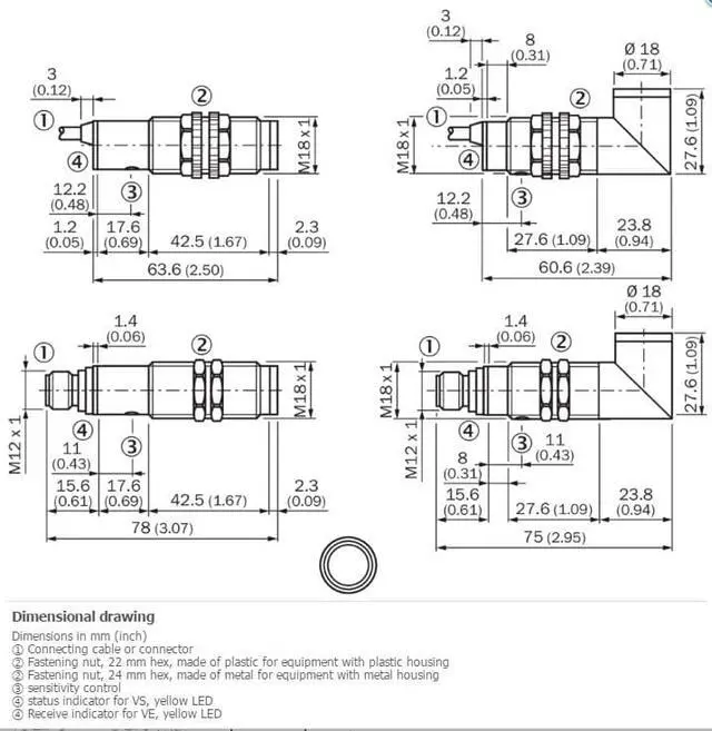 Alt view image 2 of 2 - SICK  VS/VE18-4P3740 Through-beam Photoelectric Sensor  ,PNP,New