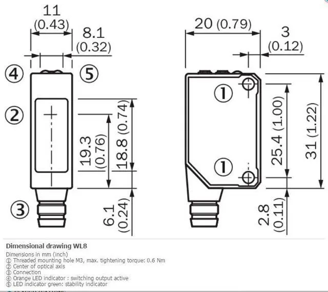 Alt view image 2 of 4 - SICK WL8-P1131S07 Photoelectric Retro-reflective Sensor,PNP,New