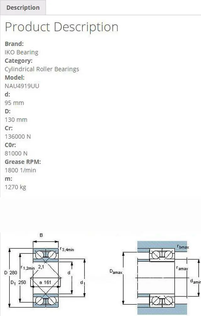 Alt view image 2 of 4 - IKO NAU4919UU Cylindrical Roller Bearings,With Seal 130x95x35mm