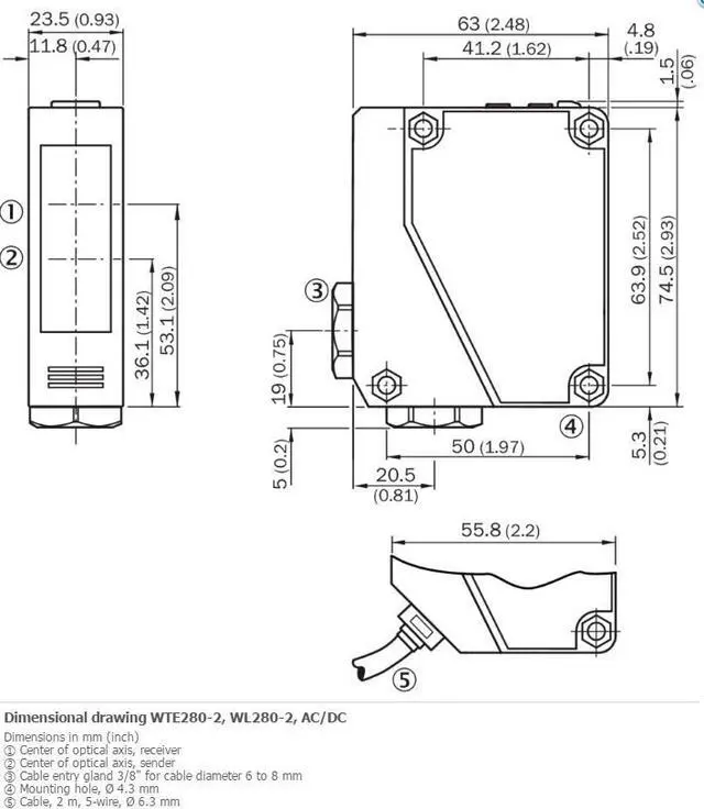 Alt view image 2 of 3 - SICK WL280-2R4331 Photoelectric Retro-reflective Sensor,New