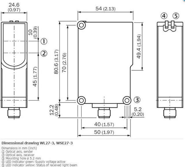 Alt view image 2 of 3 - SICK WSE27-3P2450 Through-beam Photoelectric Sensor,PNP,New