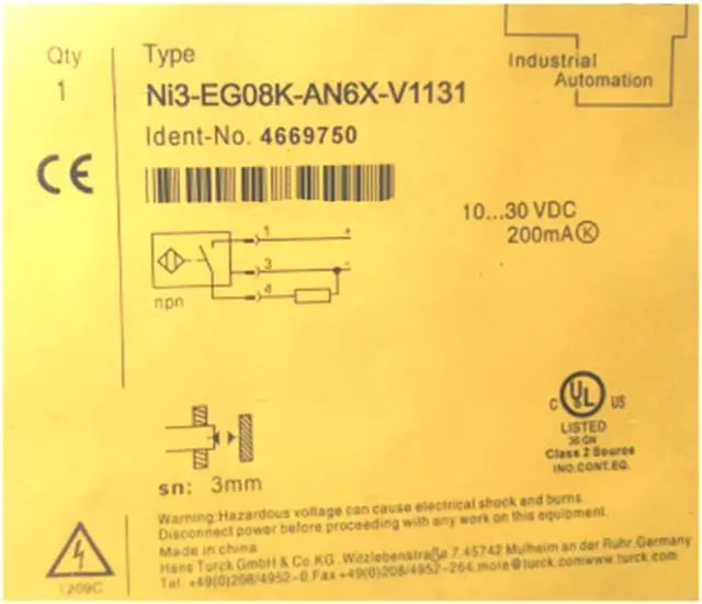 Alt view image 2 of 3 - TURCK Ni3-EG08-AP6X-V1131 4602750 Inductive sensor PNP