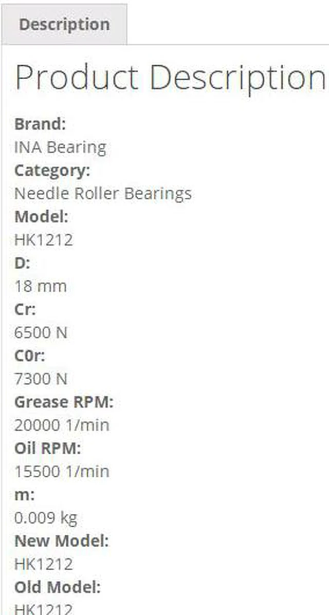 Alt view image 4 of 4 - INA HK1212 Needle Roller Bearings 12x18x12mm