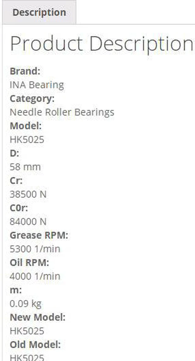 Alt view image 4 of 4 - INA HK5025 Needle Roller Bearings 50x58x25mm