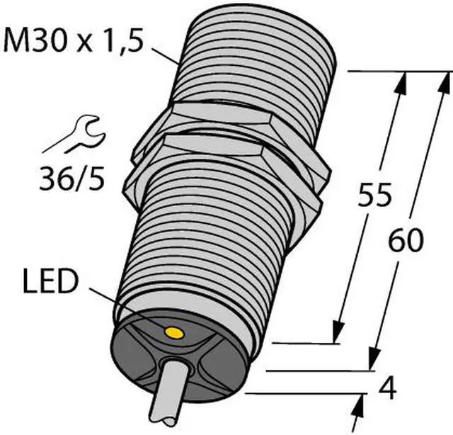 Alt view image 2 of 2 - TURCK  BI10-M30-AZ3X/S90 5M 4316411 Inductive sensor