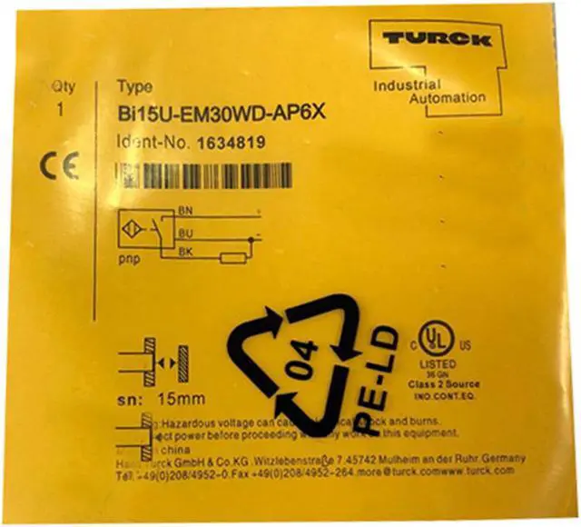 Main image of TURCK  BI15U-EM30WD-AP6X  Inductive sensor 1634819 PNP