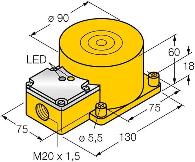 Main image of TURCK  NI60-K90SR-FZ3X2 13429 Inductive sensor