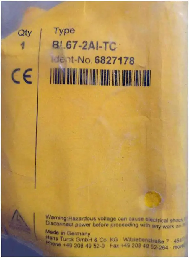 Main image of TURCK  BL67-2AI-TC 6827178 BL67 electronic module
