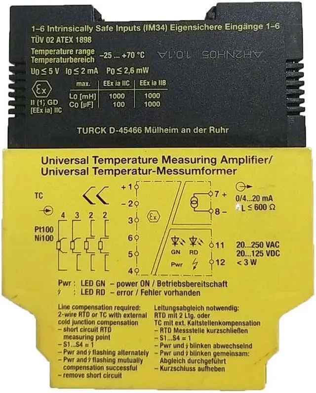 Main image of TURCK IM34-11EX-I 7506630 Temperature measuring amplifier