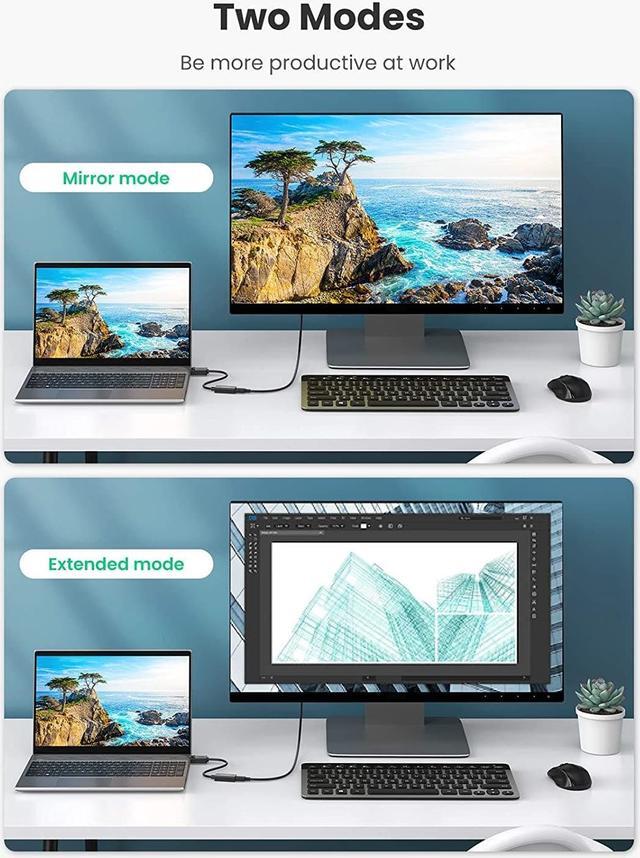 Alt view image 4 of 7 - UGREEN DisplayPort to HDMI Adapter 4K 60Hz Male Female DP HDMI...