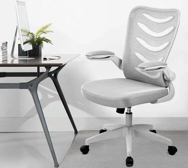 Alt view image 6 of 6 - GTRACING Desk Chair ComHoma-Series Ergonomic Office Chair Mesh Computer Chair with Flip-Up Arms Lumbar Support Adjustable Swivel Mid Back for Conference Home Office, Black