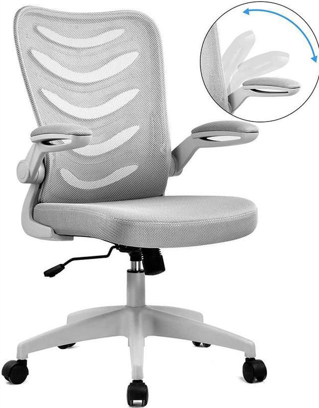 Executive Office Chair Computer Desk Chair with Padded Armrests, Ergonomic Chair Mid Back Lumbar Support and Adjustable Height and Tilt Angle Home