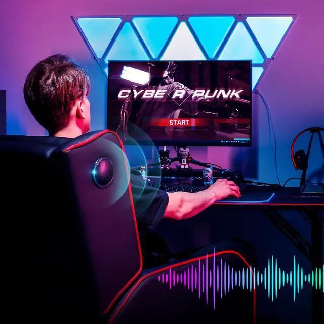 Alt view image 2 of 7 - GTRACING Gaming Recliner Chair with Bluetooth Speakers Racing Style Single Gaming Sofa Modern Living Room Recliners Ergonomic Comfortable Massage Home Theater Seating