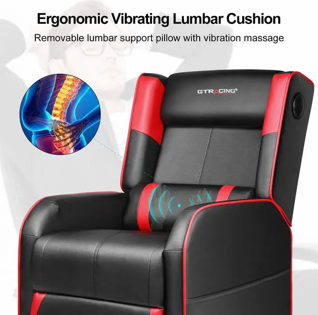 Alt view image 4 of 7 - GTRACING Gaming Recliner Chair with Bluetooth Speakers Racing Style Single Gaming Sofa Modern Living Room Recliners Ergonomic Comfortable Massage Home Theater Seating