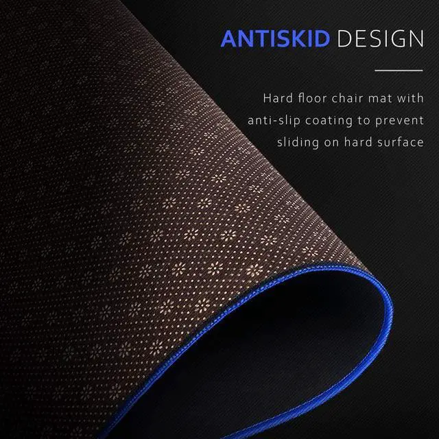 Alt view image 4 of 7 - GTRACING Gaming Chair Mat for Hardwood Floor 43 x 35inch Office Computer Gaming Desk Chair Mat for Hard Floor, Small Blue