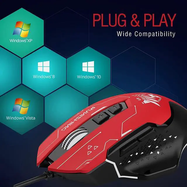 Alt view image 2 of 6 - GTRACING X PUNISHING Series Gray Raven Gaming Mouse