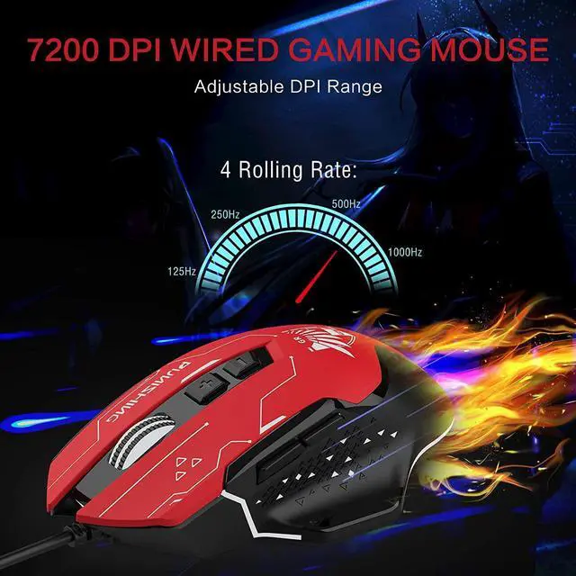 Alt view image 5 of 6 - GTRACING X PUNISHING Series Gray Raven Gaming Mouse