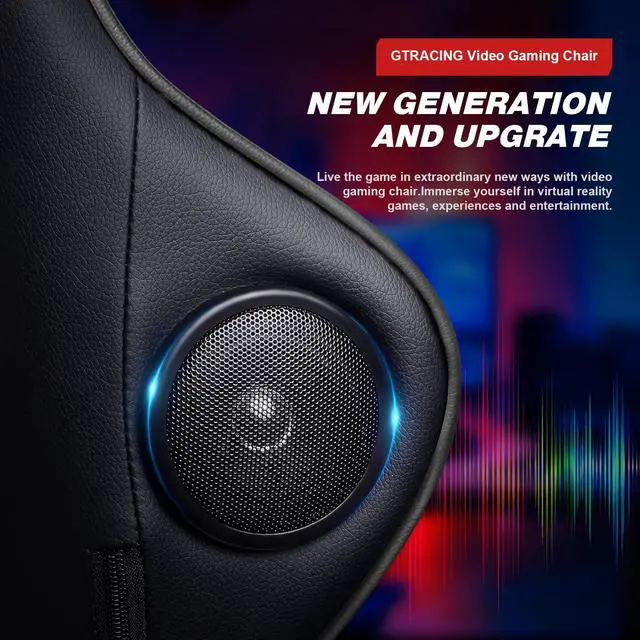 Alt view image 5 of 7 - GTRACING Gaming Chair with Footrest and Bluetooth Speakers Music Video Game Chair Heavy Duty Ergonomic Computer Office Desk Chair-Camouflage