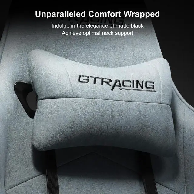 Alt view image 3 of 6 - GTRACING Gaming Chair with Footrest Big and Tall Gamer Chair Office Executive Chair Heavy Duty Adjustable Recliner with Headrest Lumbar Support Cushion Desk Chair (Water Blue)