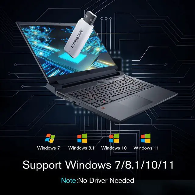 Alt view image 5 of 6 - GTRACING Bluetooth USB Adapter Transmitter V5.1 Wireless Dongle for PC, Laptop, PS4, PS5, Switch Connects Bluetooth Speakers, Bluetooth Gaming Chair, GT Lynck1