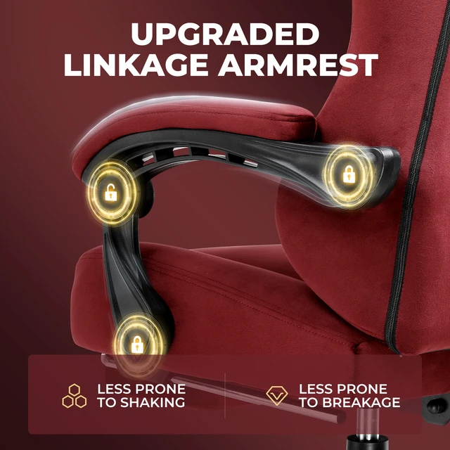 Alt view image 2 of 7 - Gaming Chair, Big and Tall, High Back Ergonomic with Pocket Spring Cushion, Footrest, Lumbar Support, 400 lbs Swivel Office Chair for Adults Red-Velvet