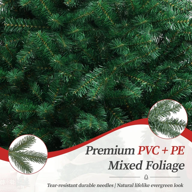 Alt view image 3 of 7 - GTPLAYER 6 ft Artificial Christmas Tree, 1010 PE & PVC Branch Tips, Layered Full Shape, Hinged Setup, Foldable Metal Stand, 36.237.4 in Width