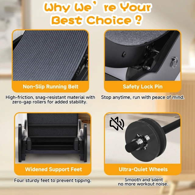 Alt view image 4 of 7 - GTPLAYER Cat Wheels, 40" Diameter, Large Cat Exercise Wheel for Indoor Cats cat Treadmill Metal with Detachable Carpet & Teaser/Stickers, Ultra-Quiet Scroll Wheel with Latch, Stable Black Cat Ears