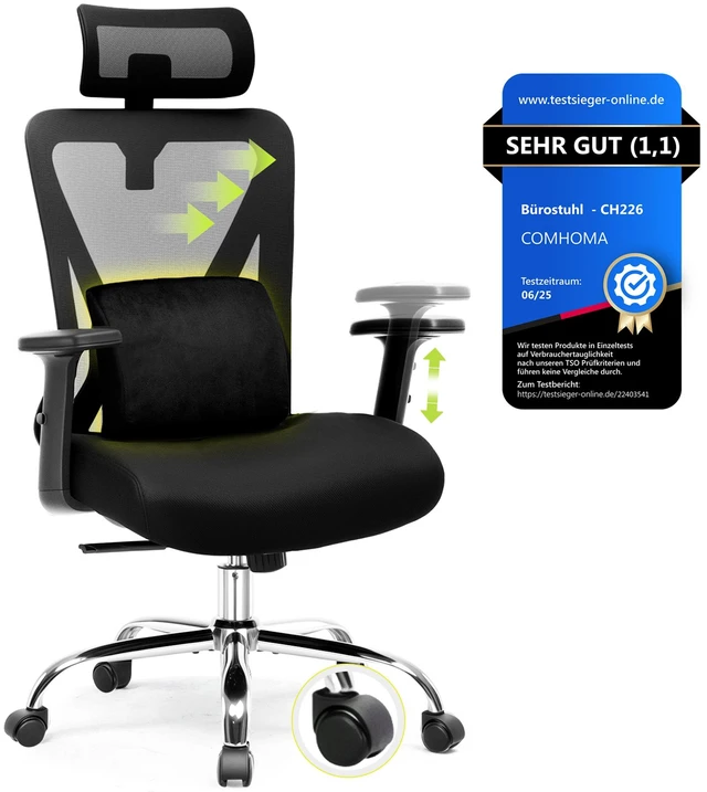 Main image of GTPLAYER Office Ergonomic Desk Chair 3D Headrest with High Back Mesh,
300LBS Swivel Gaming Chair Featuring Adjustable Lumbar Support & Armrests, Comfortable Computer Chairs
