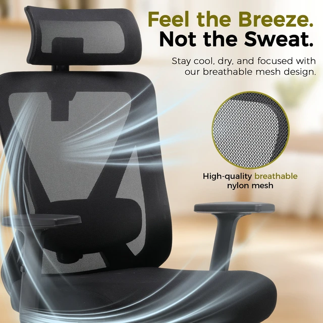 Alt view image 4 of 7 - GTPLAYER Office Ergonomic Desk Chair 3D Headrest with High Back Mesh,
300LBS Swivel Gaming Chair Featuring Adjustable Lumbar Support & Armrests, Comfortable Computer Chairs
