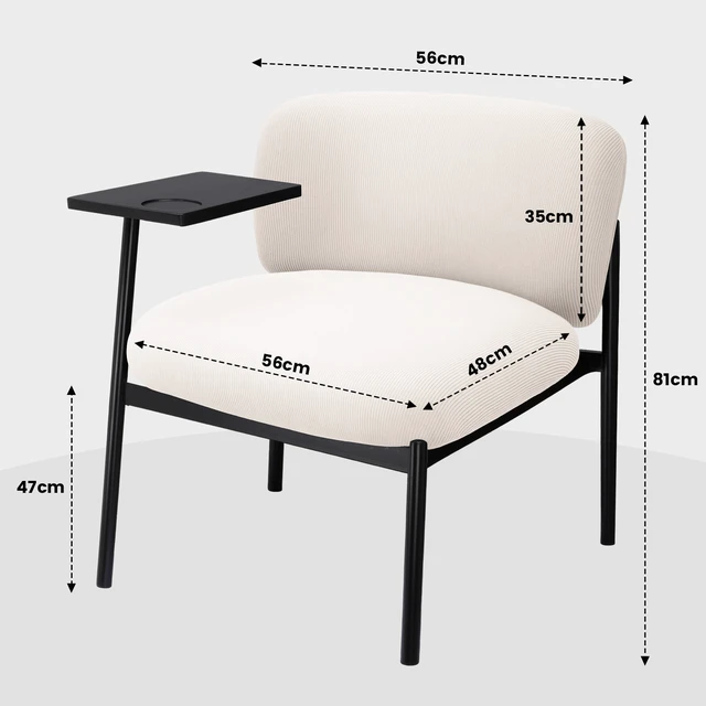 Alt view image 7 of 7 - GTPLAYER Accent Leisure Chair, Lounge Relaxing Chair with 270° Rotating Small Table, Modern Upholstered Chairs with Metal Legs for Living Room/Bedroom/Garden
