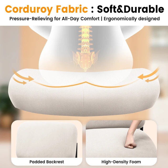 Alt view image 4 of 7 - GTPLAYER Accent Leisure Chair, Lounge Relaxing Chair with 270° Rotating Small Table, Modern Upholstered Chairs with Metal Legs for Living Room/Bedroom/Garden