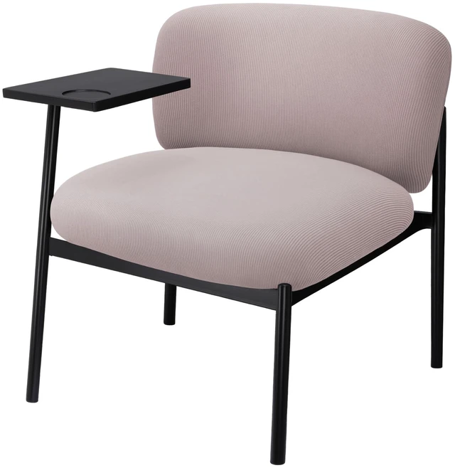 Main image of GTPLAYER Accent Leisure Chair, Lounge Relaxing Chair with 270° Rotating Small Table, Modern Upholstered Chairs with Metal Legs for Living Room/Bedroom/Garden Deep Rose