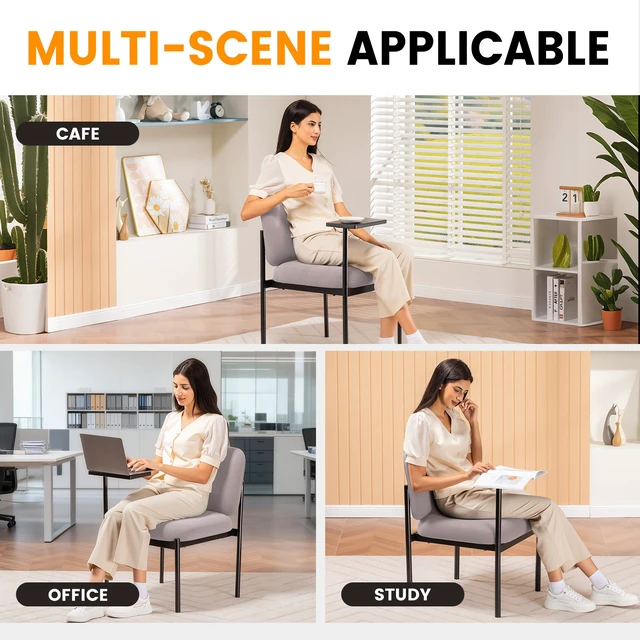Alt view image 5 of 7 - GTPLAYER Accent Leisure Chair, Lounge Relaxing Chair with 270° Rotating Small Table, Modern Upholstered Chairs with Metal Legs for Living Room/Bedroom/Garden Deep Rose