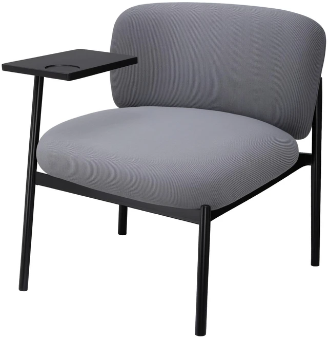 Main image of GTPLAYER Accent Leisure Chair, Lounge Relaxing Chair with 270° Rotating Small Table, Modern Upholstered Chairs with Metal Legs for Living Room/Bedroom/Garden Grey
